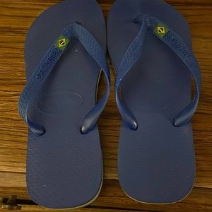 Havaianas blue flip flops